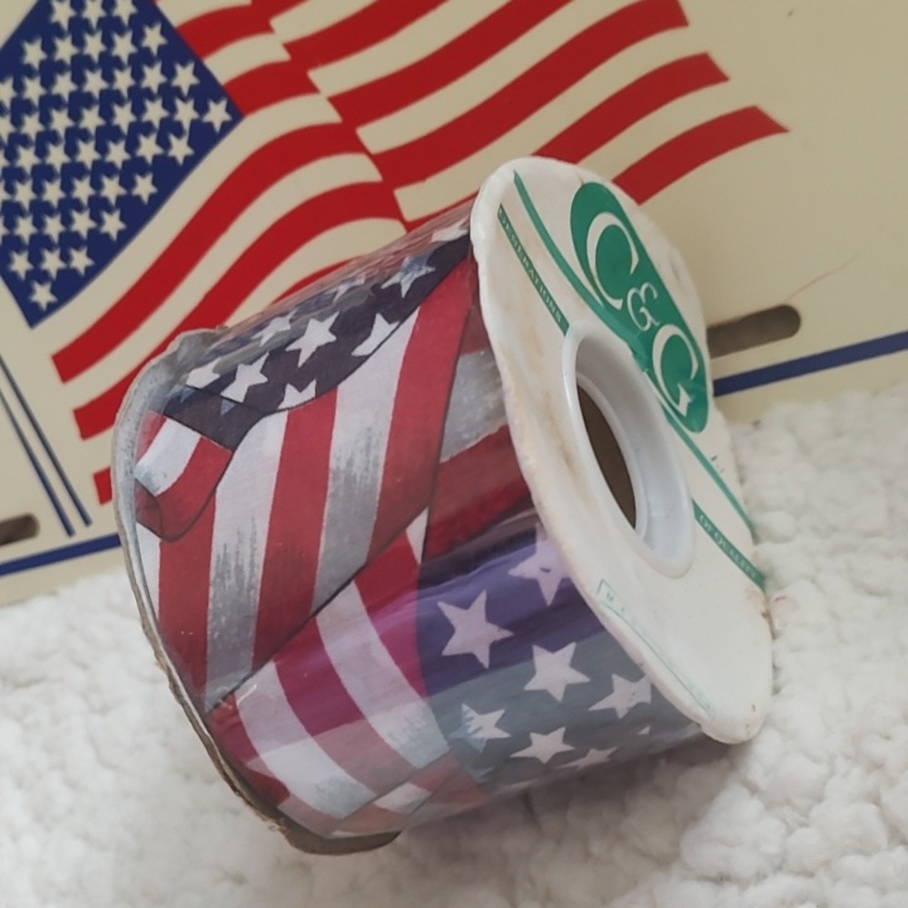 Patriotic American Flag Ribbon - Red, White & Blue - Picture 3 of 3